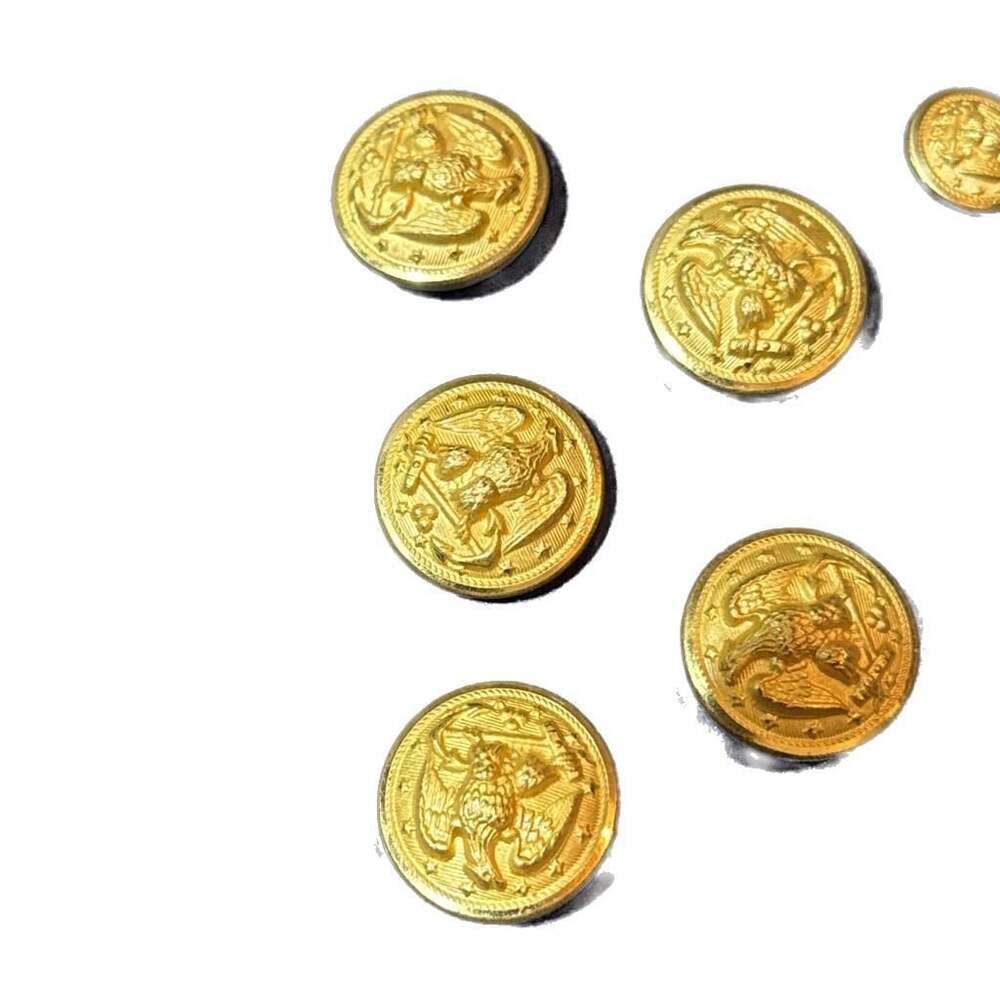 Vintage Waterbury Button Co. US Navy Military Eagle Gilt Coat Buttons
